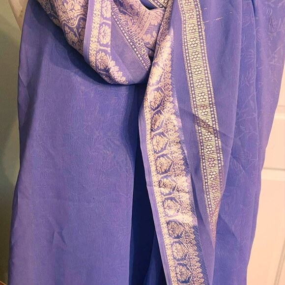 NWT Handcrafted Lilac Scarf by Sana – Asian-Inspired Elegance - Picture 9 of 12